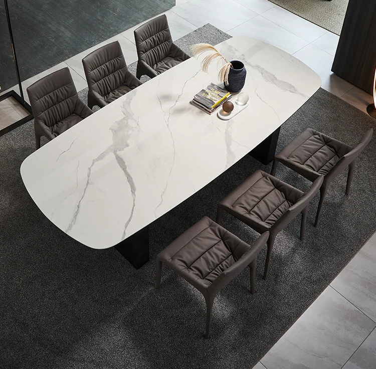 Ekar Furniture high quality vintage upholstered leather restaurant dining chairs for sale