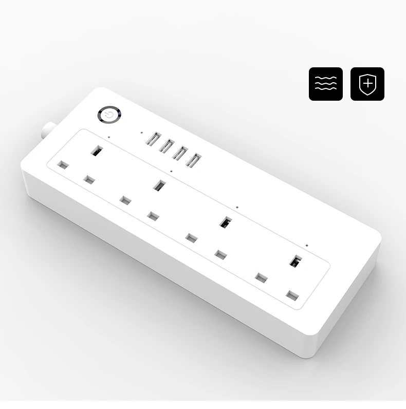 Умный дом Tuya Wi-Fi 13 а сетевой фильтр стандарта Великобритании с USB быстрая зарядка работает Amazon Alexa Google
