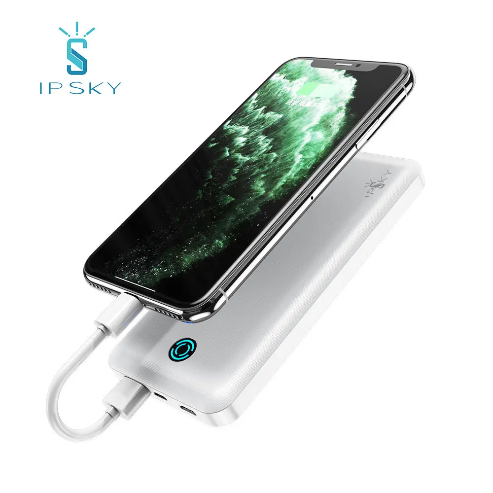  IPSKY дизайн зеркального эффекта поверхность ЖК-цифровой экран корпус цвет заказной ультра тонкий 10000 мАч