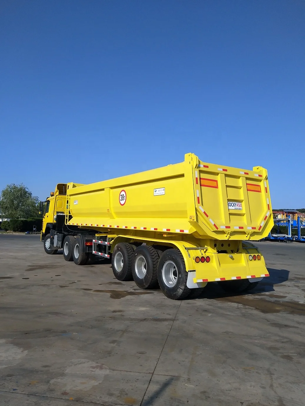 CIMC  Hydraulic cylinder 3 Axles U type  30cbm 38 tons End Dump Trailer Tipper Semi Truck Trailer for sale