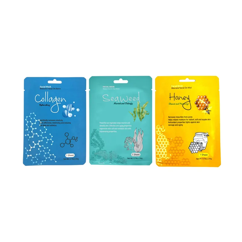 Private Label Natural Face Masking Sheet OEM Hyaluronic Acid Mask Customise Vegan Avocado Tea Tree Mascara Facial Mask