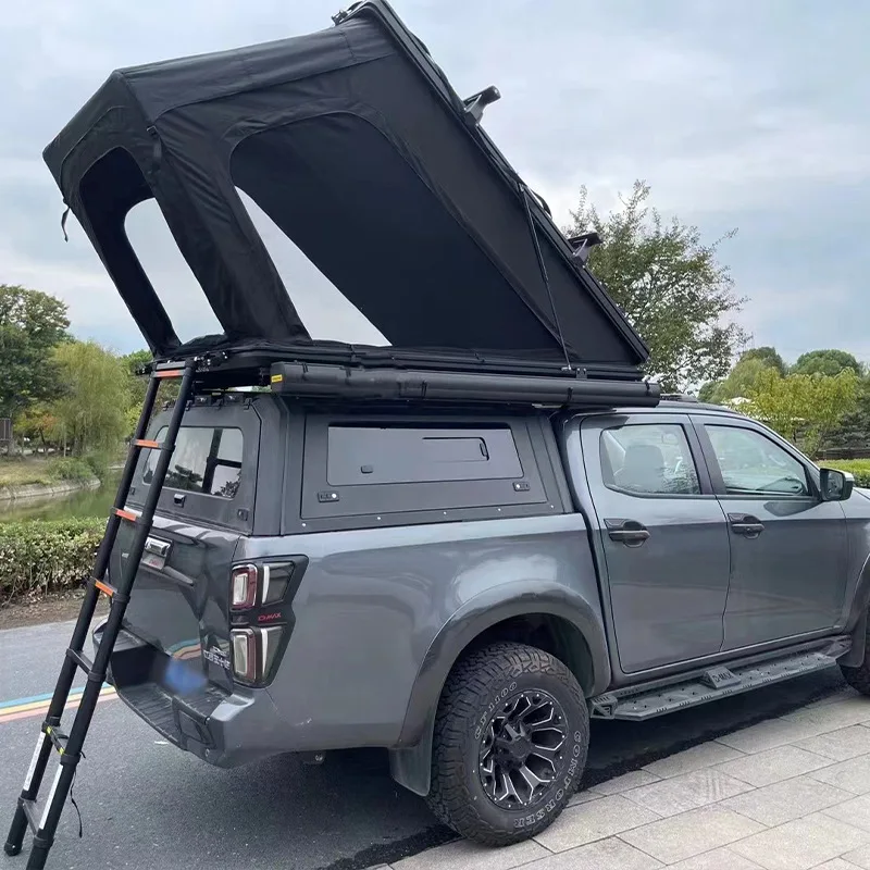 2023 4WD Offroad Dach Zelt SUV Tienda De Techo 4x4 China Black Tenda Da Tetto Per Auto Aluminium Roof Top Tent