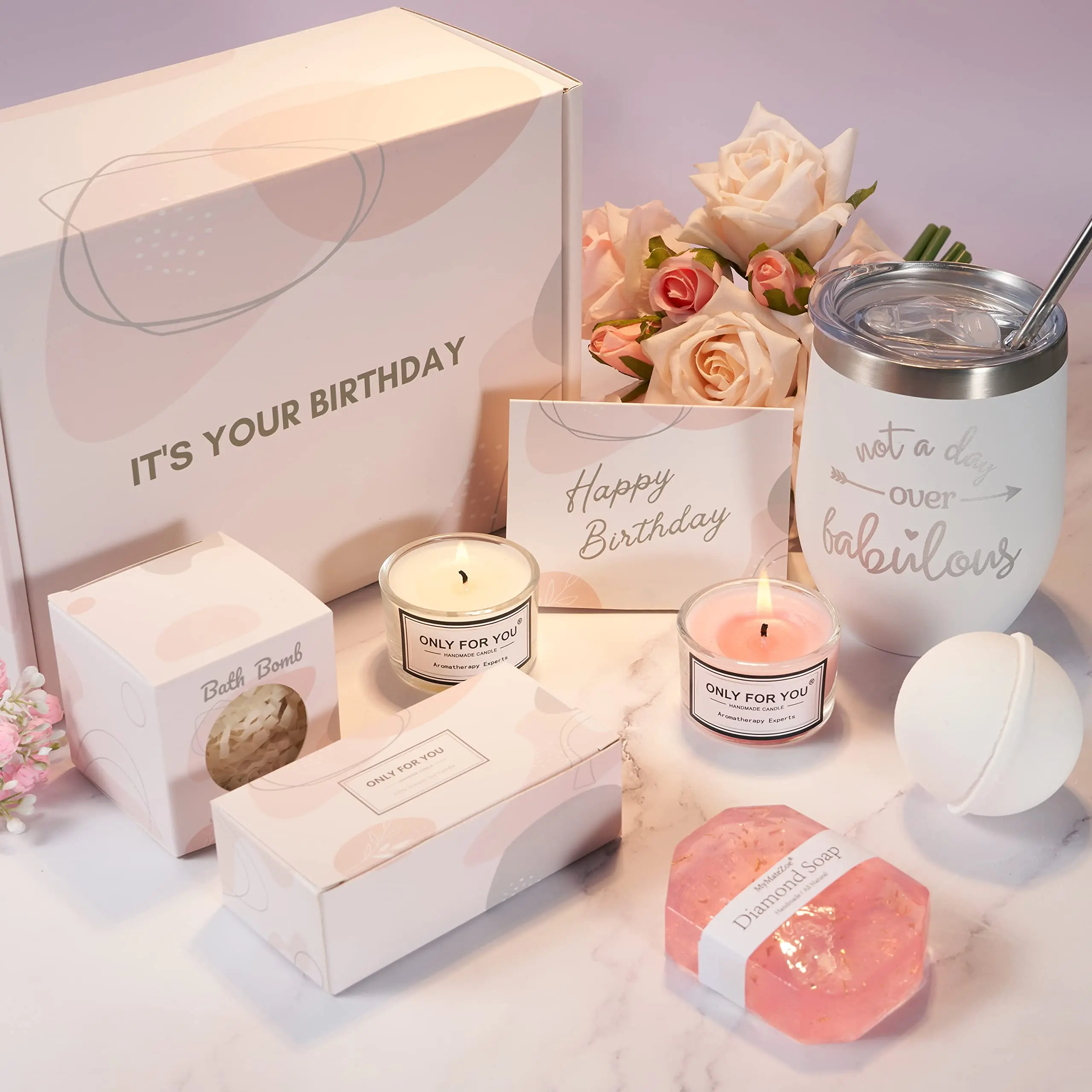Birthday Gifts for Women - Surprise Her with Unique Spa Gift Baskets Set - Happy Birthday Gifts Box Sets for Mom Sister Ladies