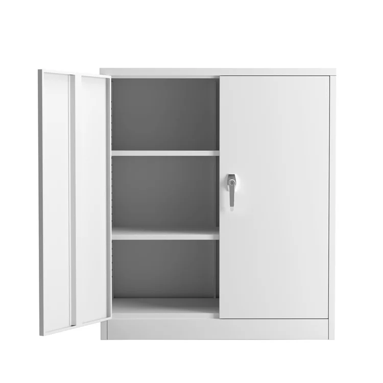 Factory Price White Steel Office Equipment 2 Door File Cabinet Storage Filing Cabinet Support Custom Metal Storage Cabinets