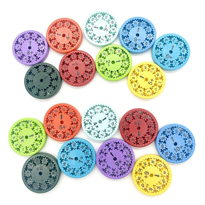 9Pcs Set 2024 Addition Substraction Multipilcation Division Math Facts Calculation Fidget Toy Math Fidget for Learning