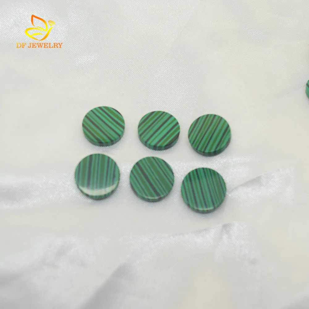 Cheap Round Slice Synthetic Malachite Stone For Earring