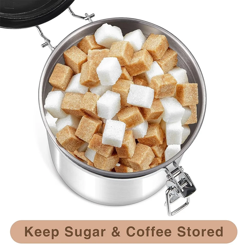 Односторонний Co2 клапан 304 контейнеры для хранения продуктов из нержавеющей стали банки кофе с отслеживанием даты