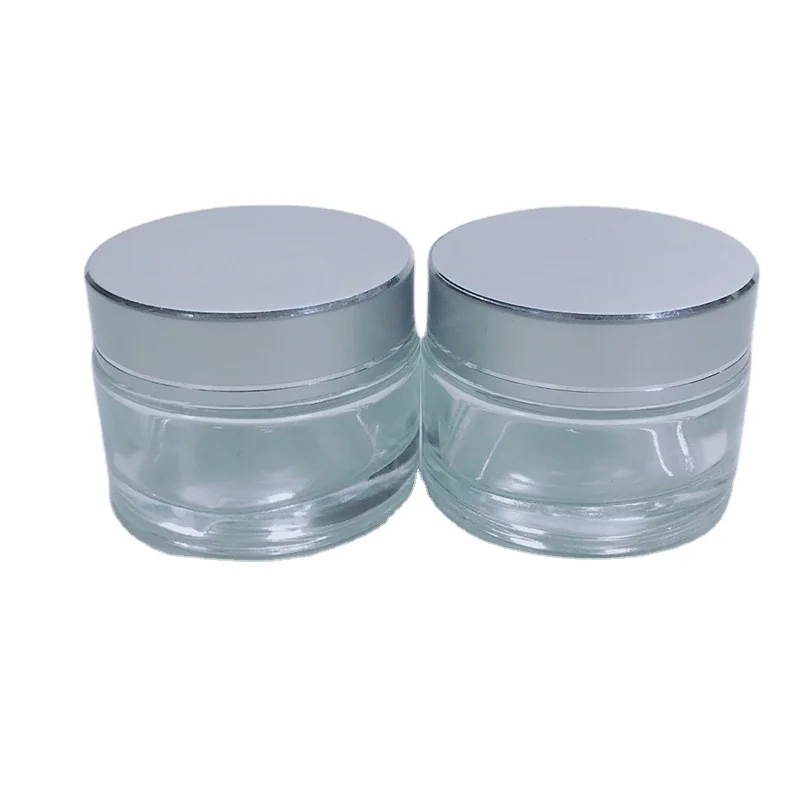 30g 1oz empty clear green black blue cream cosmetic glass jar in stock