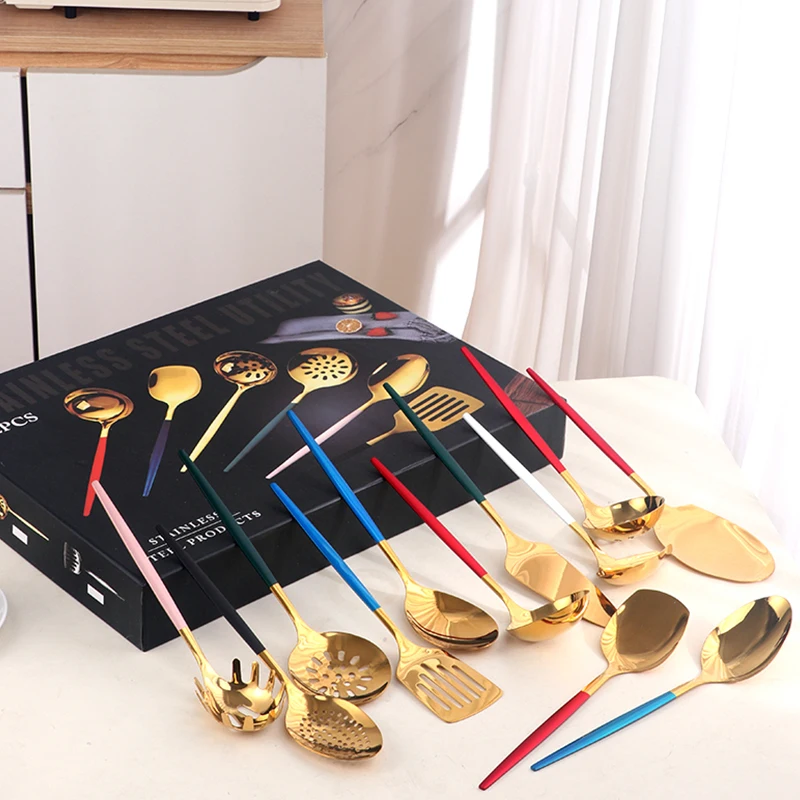 Hotel Household Cooking Utensils Stainless Steel Kitchenware 12pcs Kitchen Tools with Box Set