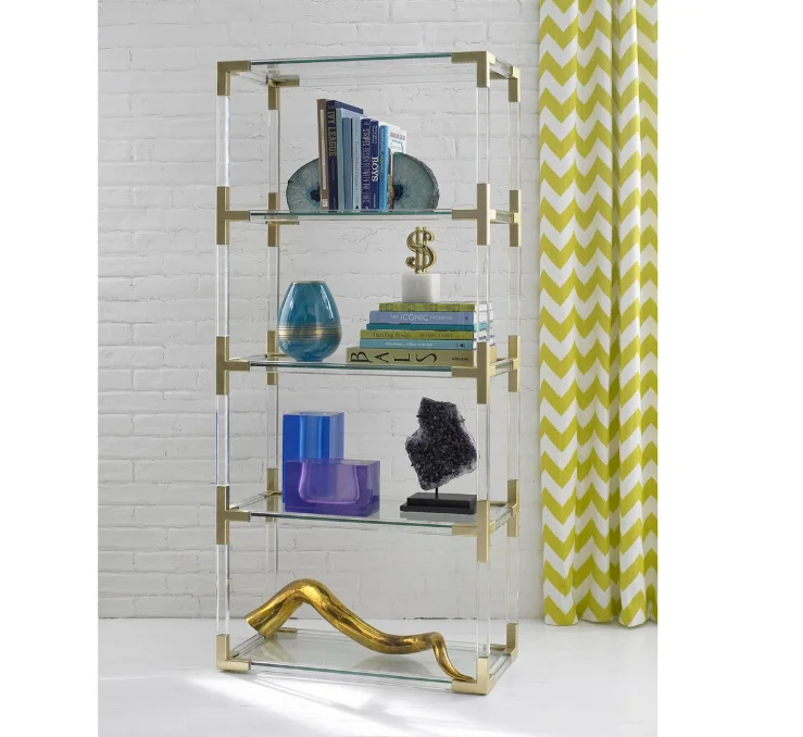 Home Furniture Multifunctional Living Room metal bookshelf with glass top