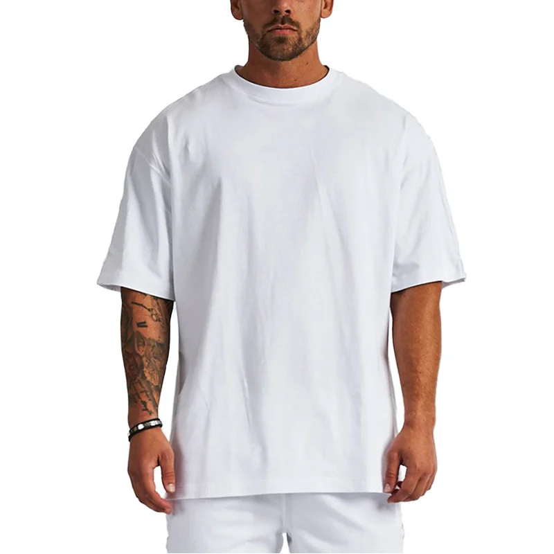 new design luxury quality cotton loose fit little drop shoulder brand blank men t shirt oversized