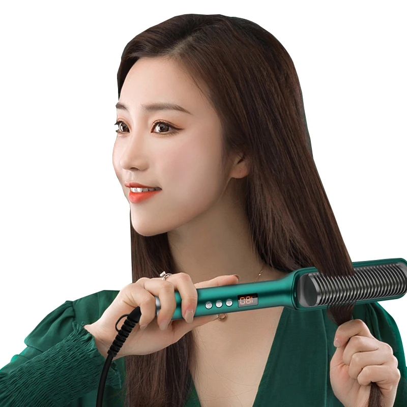
Profissional Hot Combs Anti-scalding Hair Straightener Brush Ceramic Hair Curler Heated Electric Smart Brush Hair Straightener 