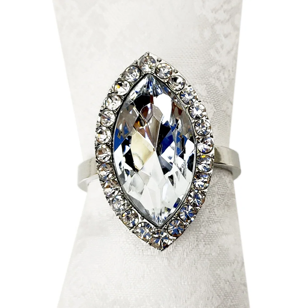 bling rhinestone napkin rings silver shuttle shape acrylic decor table napkin rings