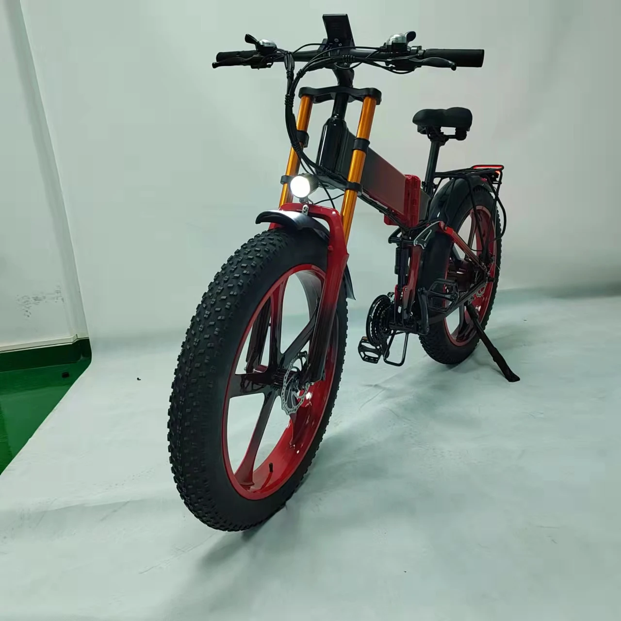 Ebike Battery 21speed Full Suspension Hydraulic Brake 55kmh Folding Fat Tire Electric Bicycle Korea 1000w 12.8/14/17.5/21ah48v