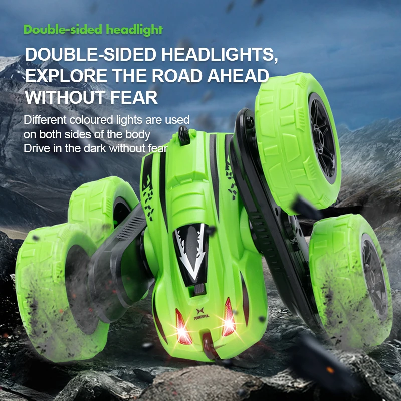 4WD 2.4G Juguetes Carros Double Dide Rotating 360 Degree Flips Kids Toys Car, Stunt Car Remote Control, RC Stunt Car