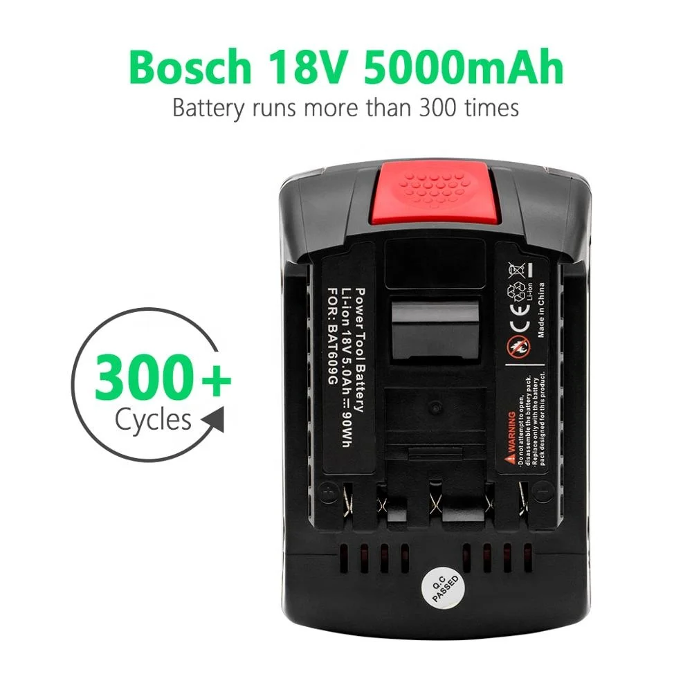 
replacement Bosch18V Li-ion 5000mAh Rechargeable Power Tool Battery Bosch BAT609 BAT618 BAT621 with LED indicator 