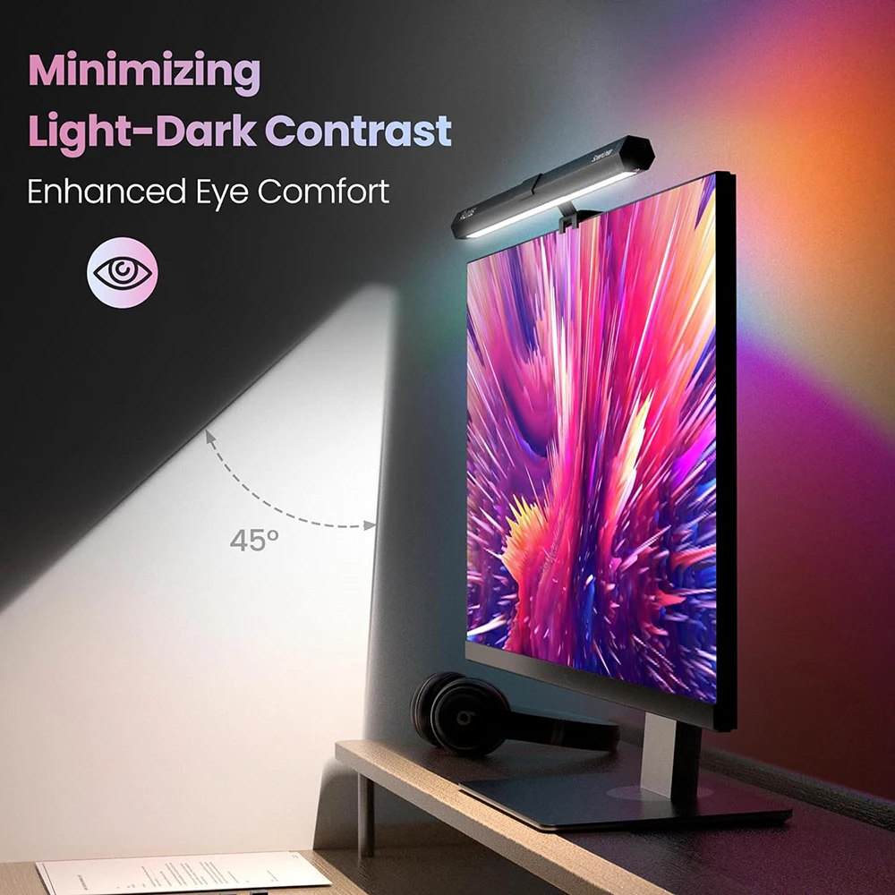 RGB PRO Backlight Computer Light Bar Dual Eye-Care Monitor for Gaming/Office Touch USB Dimmable White Shade-for Home/Office Use