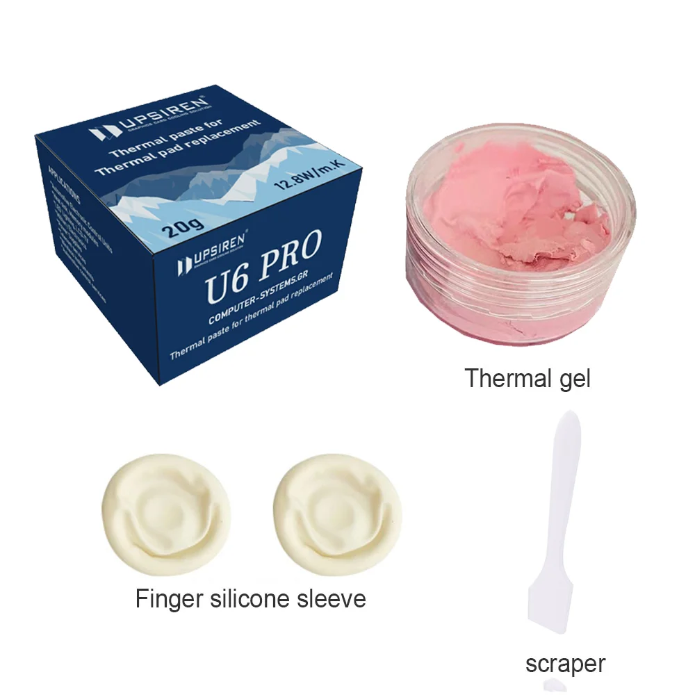 Тепловая панель UPSIREN U6 PRO для графической карты GPU BTC, сменная, не проводящая, толщина по индивидуальному заказу, высокая производительность 20 г