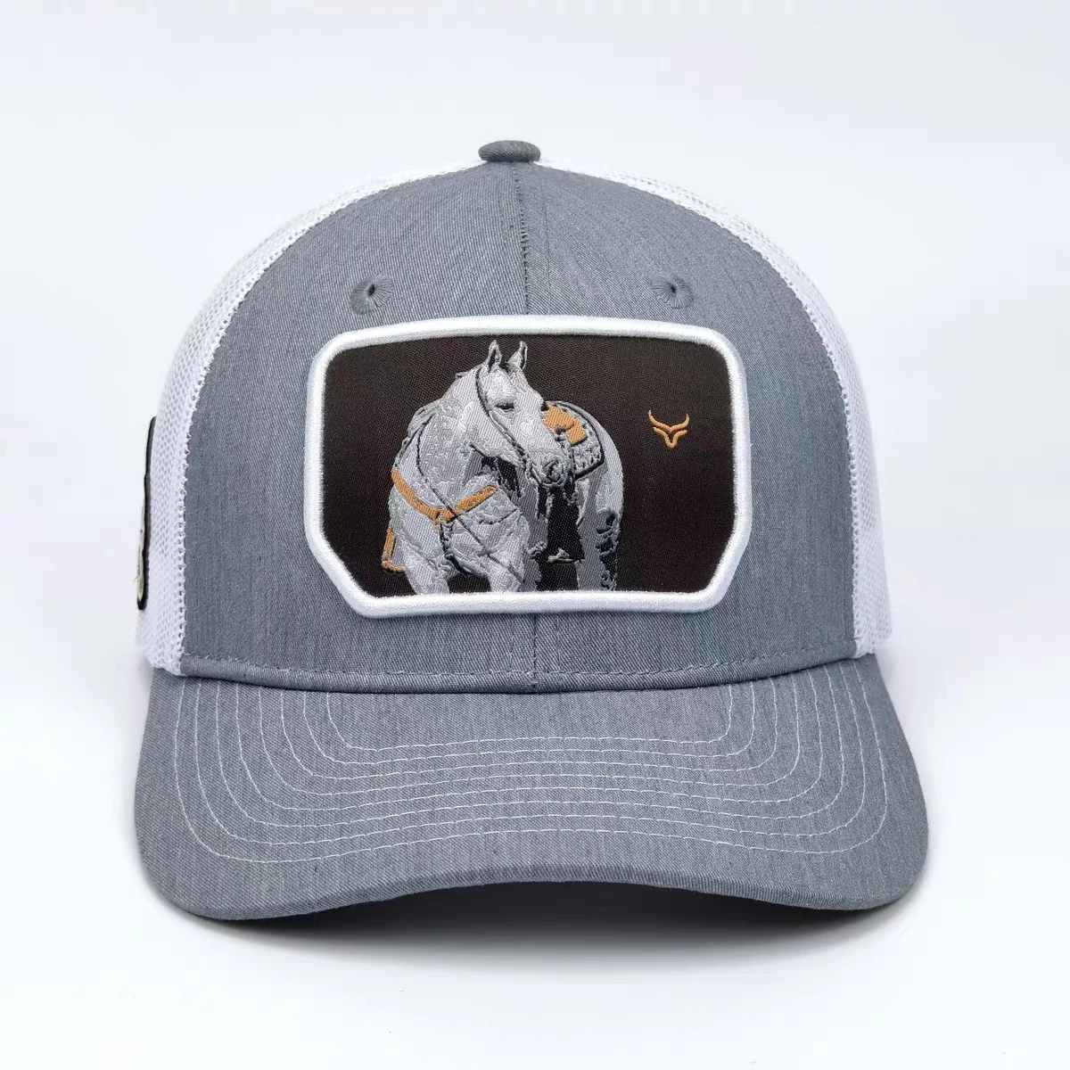 Custom hot sale applique classic retro yupong snapback polyester mesh Sports caps hat 6 panels woven patch fitted Baseball Cap