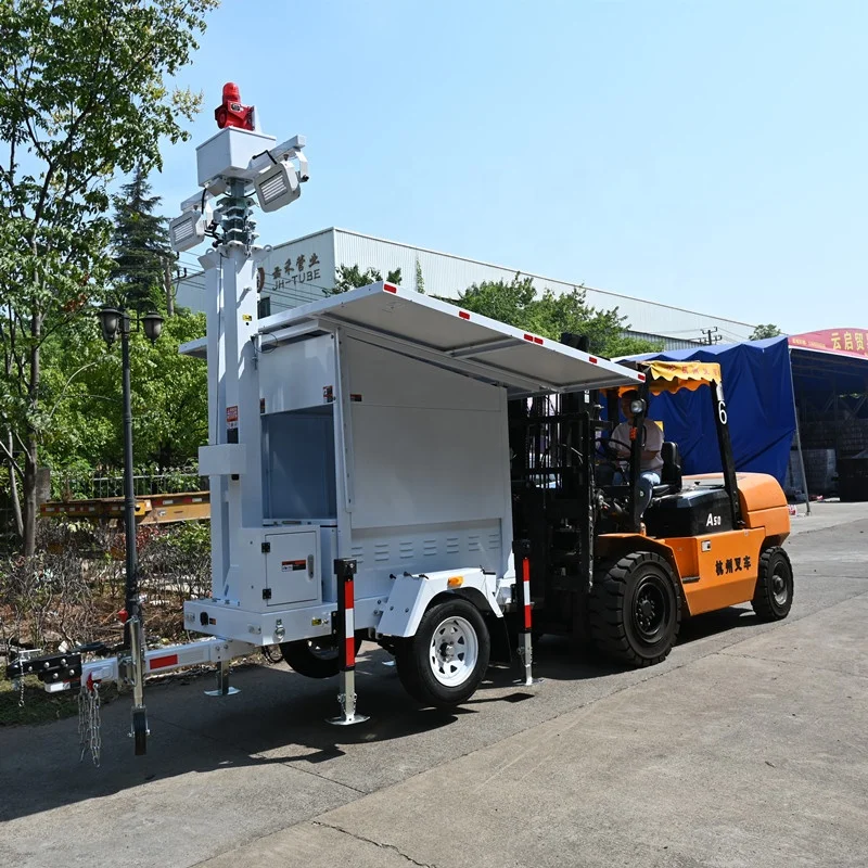 BIGLUX hot sale mobile cctv trailer with 2*435W solar panels