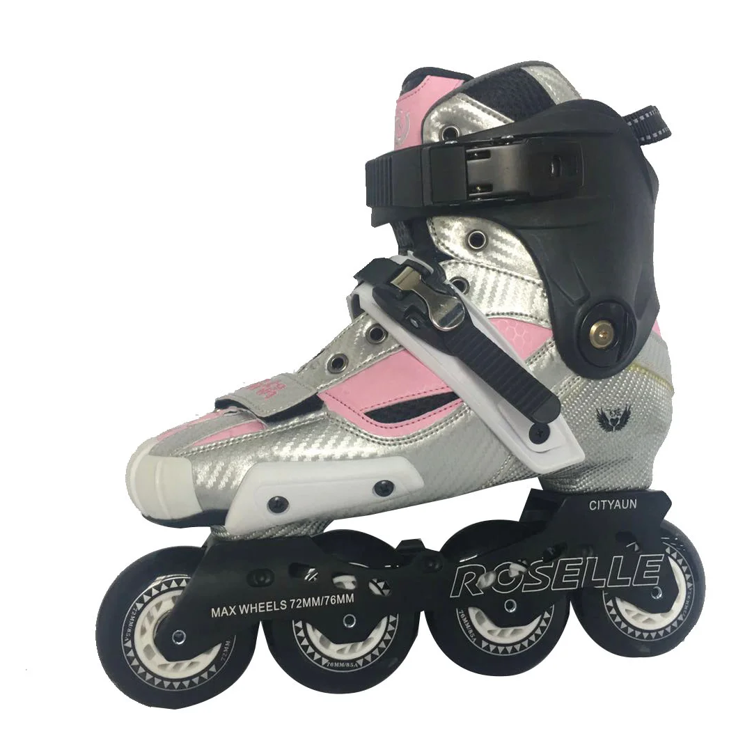 Carbon fiber racing roller shoes 4 100mm 110mm wheels inline speed skates  FH801