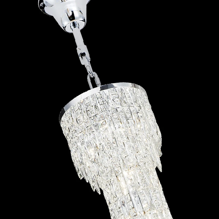 Customization Unique Luxury Crystal Decorative Villa Staircase Foyer Large Hotel Wedding Metal Big Chandelier For High Ceilings
