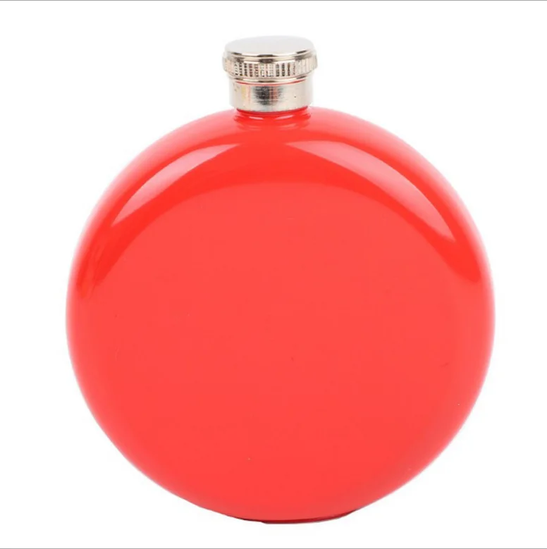 2020 new arrive stainless steel alcohol hip flask low MOQ wholesale 5oz 304 SS round hip flask with diamond lid