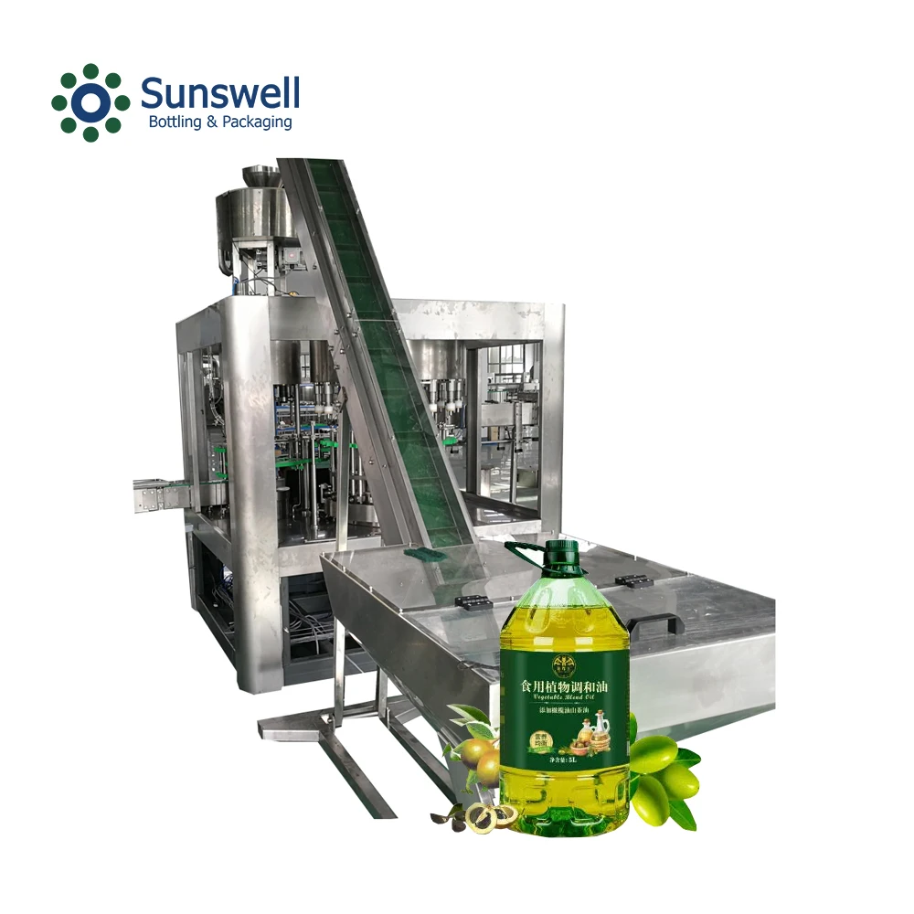 Full Automatic Bottled Piston Valve Filling Press / Screw Capping Olive Oil Bottling Machine
