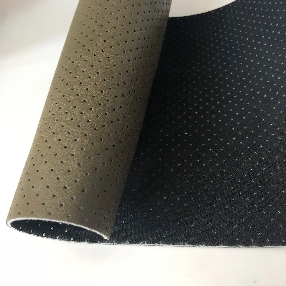 Waterproof leather fabric hole punching pvc vinyl fabric artificial leather perforated