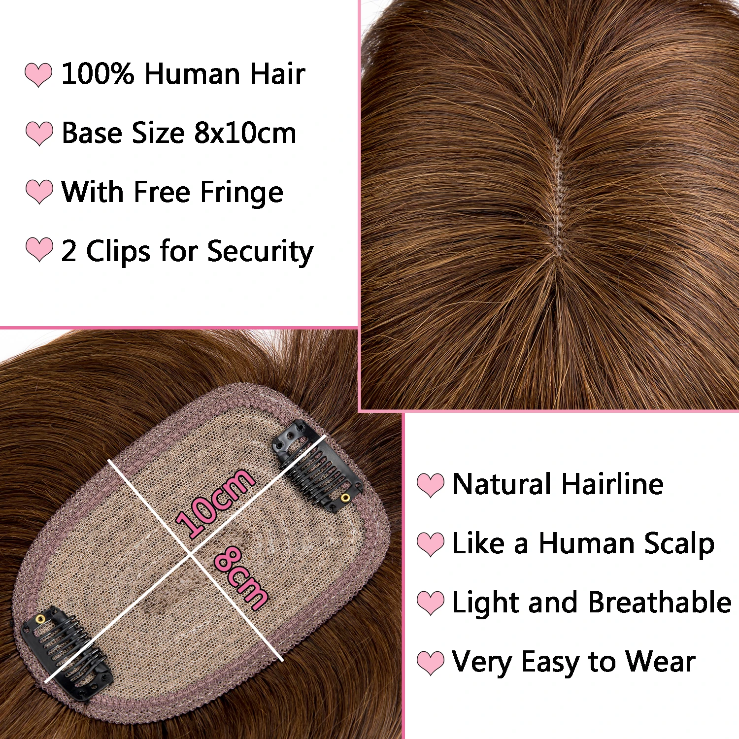 BLT New best selling 100% raw remy indian hair topper with bang look natural  beauty girl hair toppers highlights human hair