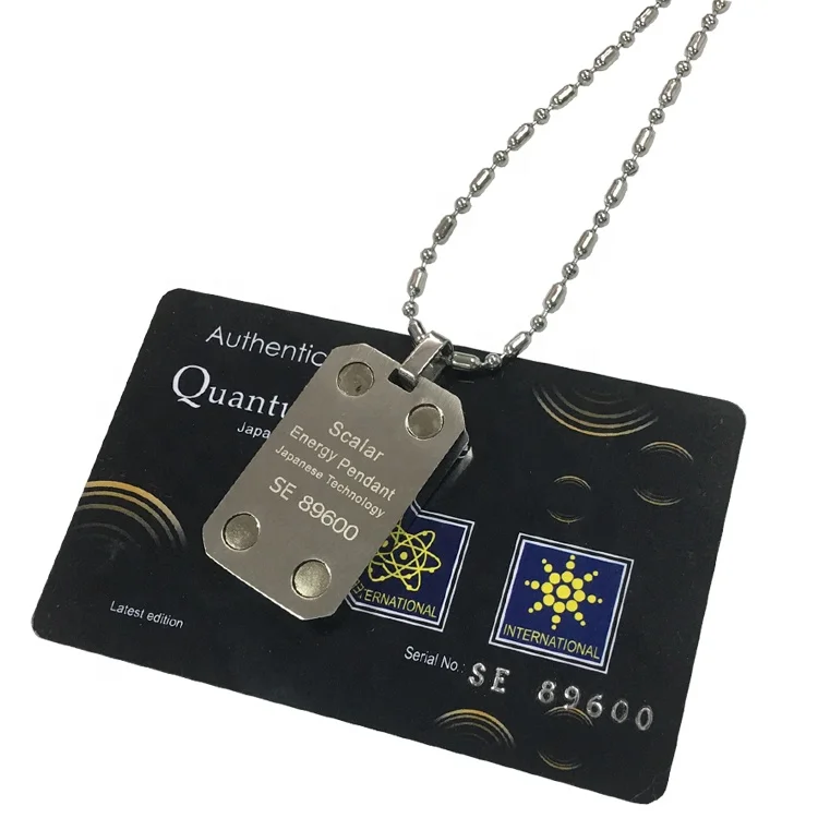 Ebuty EMF Protection Scalar Energy Lava Stone Japanese Energy Necklace Quantum Pendant with 4 Stones