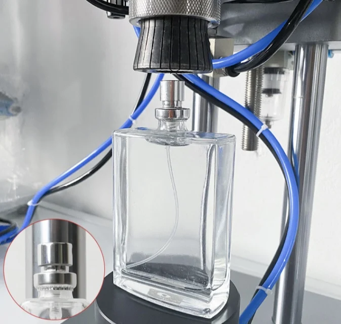 KAPACK Pneumatic Aluminum Bottle Crimping Machine Perfume Bottle Capping Machine