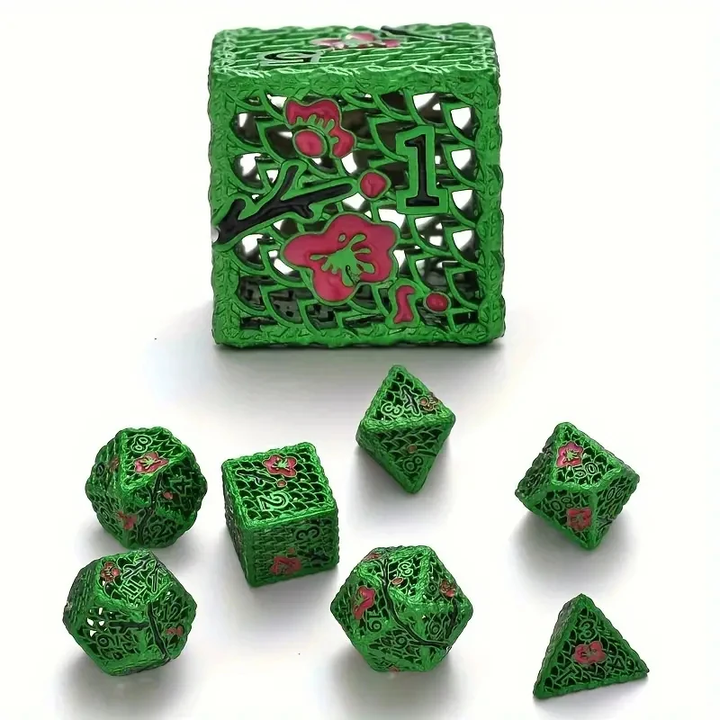 D&D adult dice games 7pcs Floral Design with Elegant Gift for Dungeons & Dragons and Tabletop Games flower dice colored dice