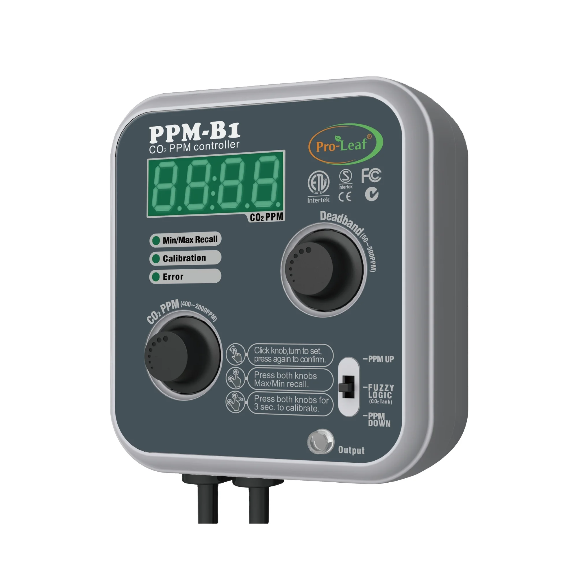 Pro-Leaf PPM-B1 CO2 Controller Grow Tent Indoor Vertical Farm Hydroponics CEA PPM Level Increase Commercial Climate Control
