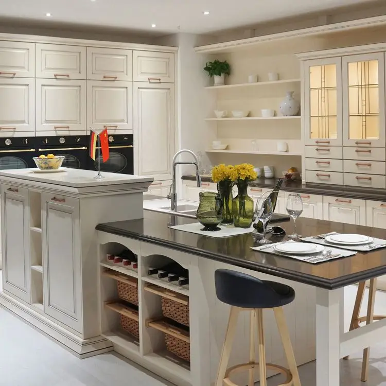 One-Stop Solution Service Glass Walnut Unfinished Solid Wood Kitchen Cabinets