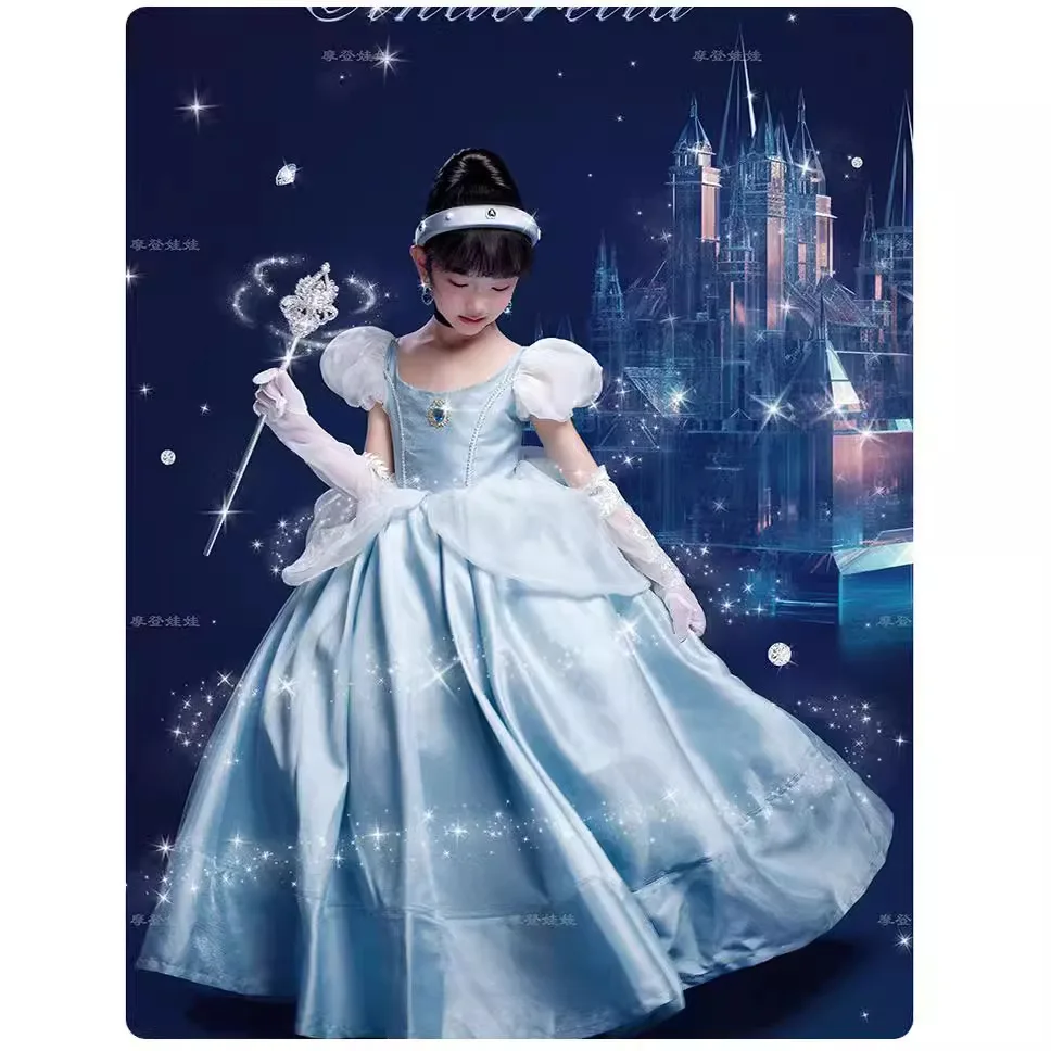 Elegant Off Shoulder Children Clothing Party Full Length Kids Ball Gown Puffy Flower Girl Dress Kids Princess Costumes