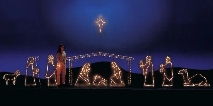 Wholesales Christmas Light Nativity Manger Scene Jesus Christ motif light Outdoor Decoracion