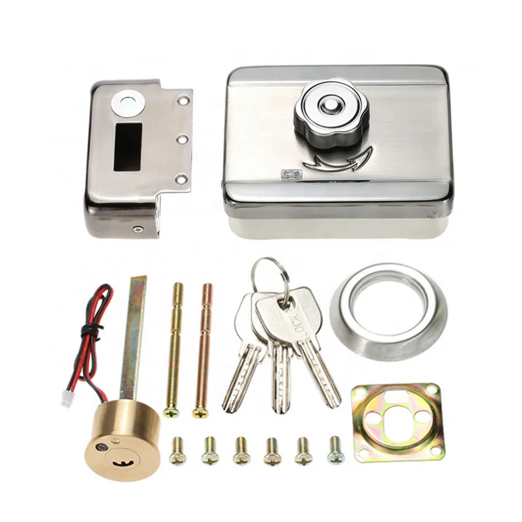 Anti theft Silver Metal Waterproof Exterior Electric digital front door lock set entry