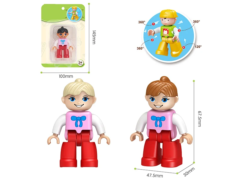 New Arrival 3d Emoticon Building Block Doll Rotates 360 Degrees For Children Kids Diy Assemble Building Block Toy