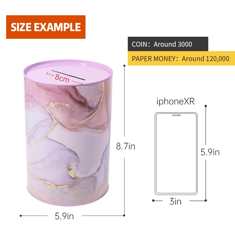 Money saving box ins Marbling seal  piggy bank wedding safe coin collection organizer box for kids gift