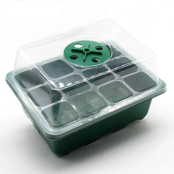 Seedling Starter Tray for Plant Seed Growing 12 Cells per Tray with Adjustable Humidity Dome