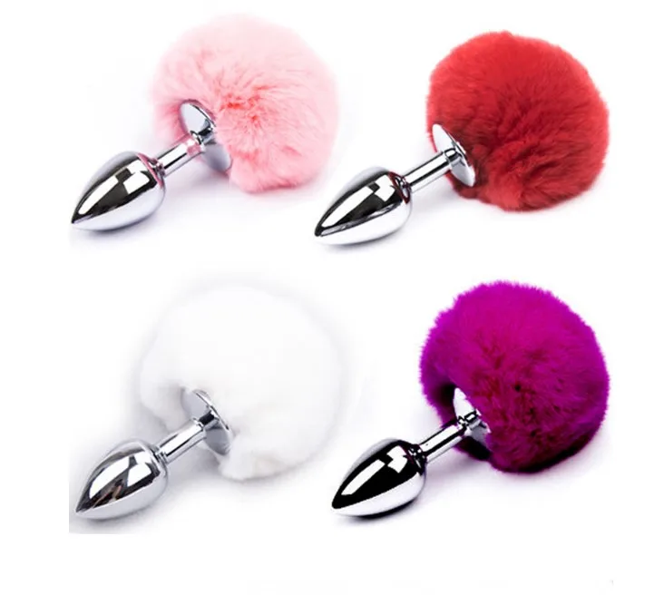 Bestseller Soft pom Rabbit Tails Metal  Anal Plug For Cosplay Games Sexy Erotic Gift Butt Plug sex toys