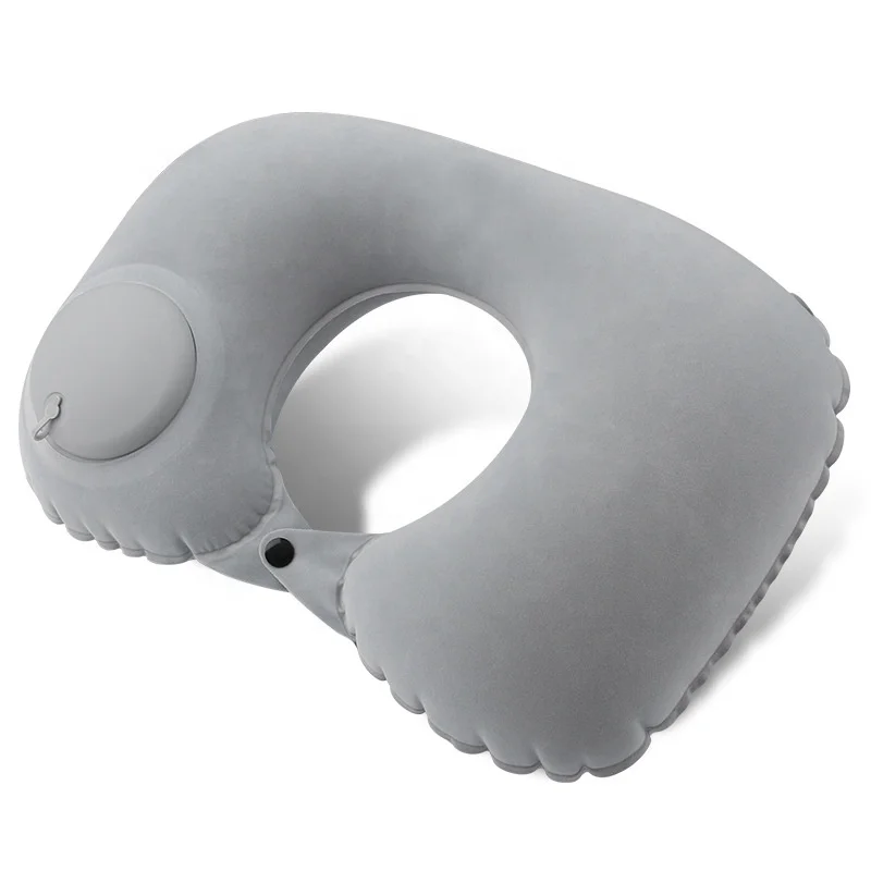 Portable Folding Essential Automatic self-inflating press Air Filled Inflatable Travel Neck U-Shaped Pillows for Adult