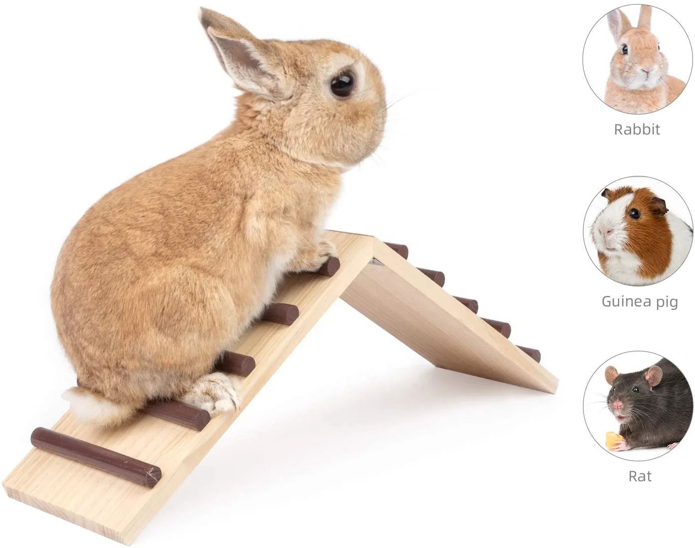 Wooden cage bridge for rabbit guinea pigs and chinchilla hamster toys Natural bridge for small pets