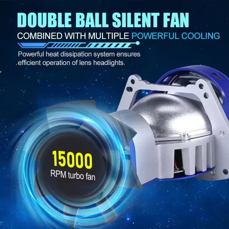 EKLIGHT 120W Super Bright 3.0 Inch H7 H11 9005 LED Lens Headlight H4 High Low Beam Bi LED Projector Headlights