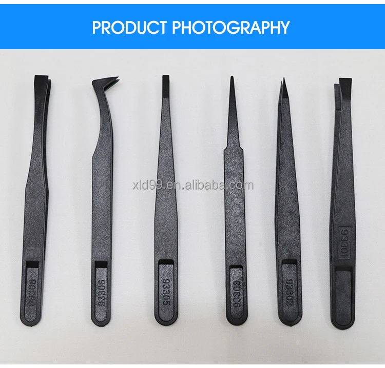 ESD Plastic Industrial Tweezers Anti Static Plastic Conductive Tweezers