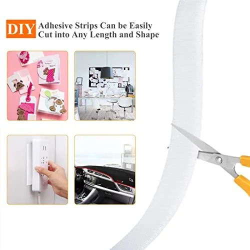 Heavy Duty Adhesion Strip Tape Self-Adhesive Sticky Back Interlocking Reusable Nylon Fabric Cable Tie Hook and Loop Fastener