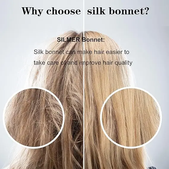Women Hair Care 100% Mulberry Silk Sleep Cap Bonnet Silk Hair Wrap  with Elastic for Sleeping