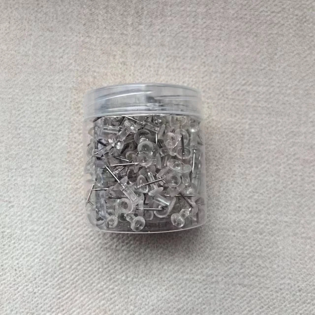 Push Pins Tacks, Clear Plastic Head, Steel Point, 200pcs/box