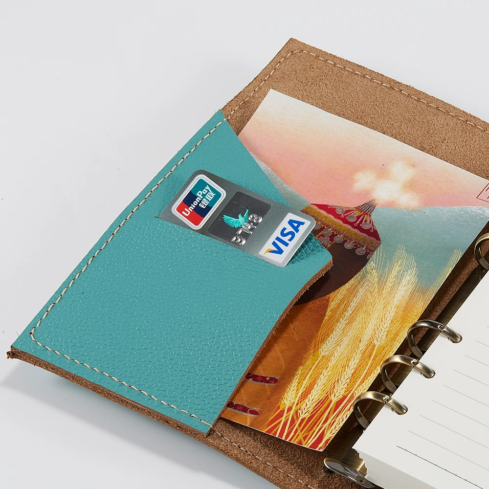 New Fashion Handmade Genuine Leather Notebook in Size A6 Journal Gift Set wtih 100gsm refills